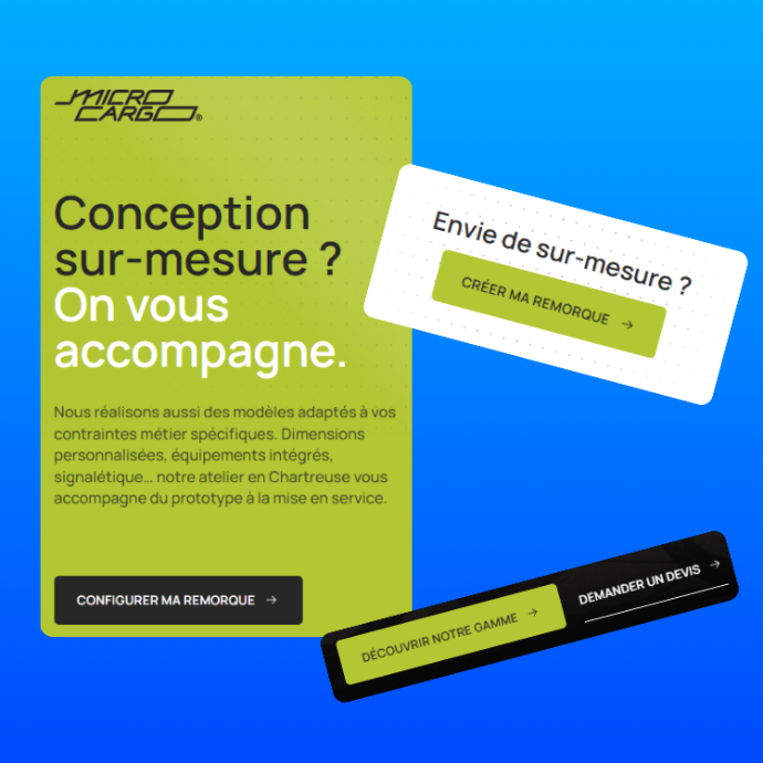 Trois visuels qui montrent trois styles de CTA différents