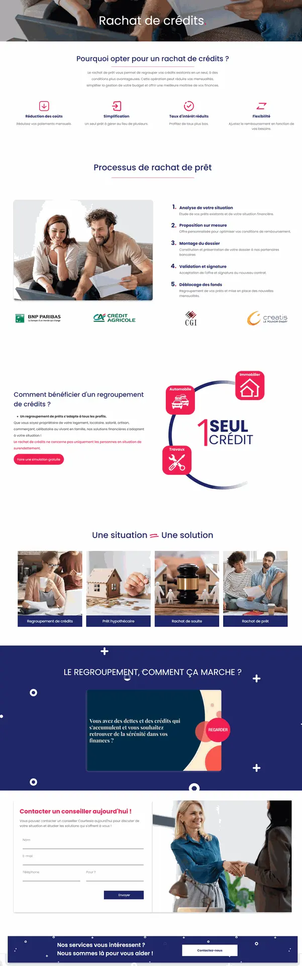 Une capture d&#39;écran de la page complète &#34;assurances&#34; du site Courtesia