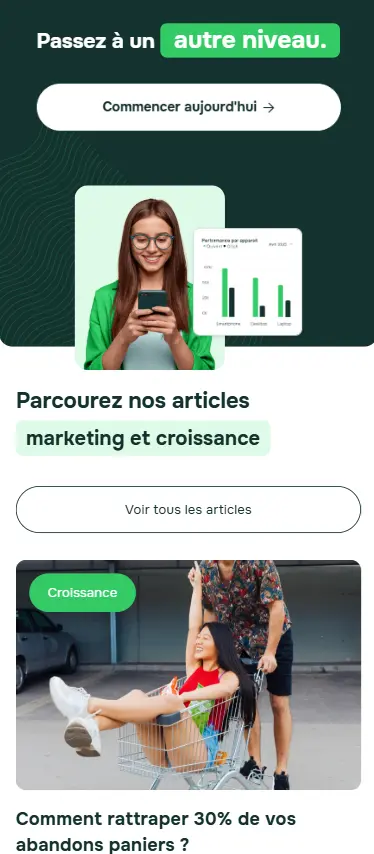 Capture d&#39;écran d&#39;un CTA du site Studios Mercurya