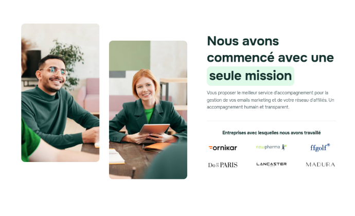 Capture d&#39;écran d&#39;une section de la page à propos du site Studios Mercurya