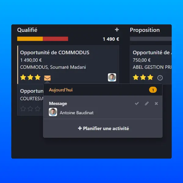 Qualification d'un prospect sur un outil CRM
