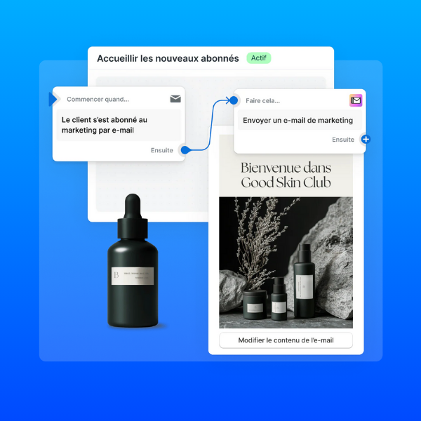 mockup d&#39;un enchainement de workflow d&#39;email pour un site ecommerce