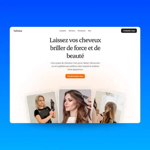 home page de site pour coiffeur