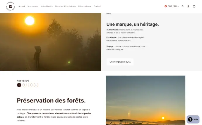 Section page d&#39;accueil e-commerce : un site e-commerce créé par Xelico