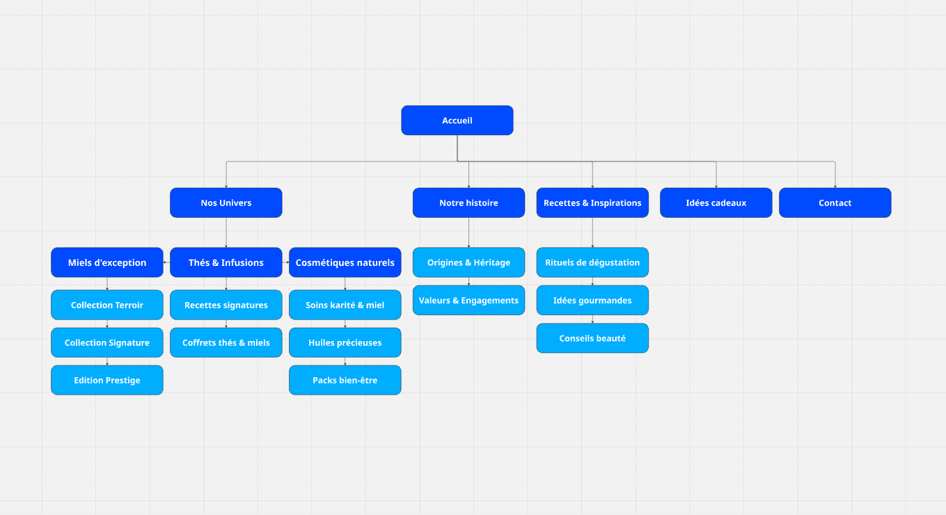 Site map d&#39;un site e-commerce : un site e-commerce créé par Xelico
