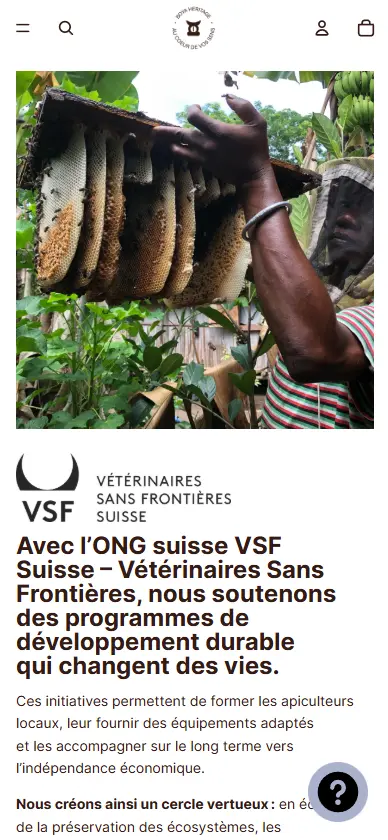 Section storytelling d&#39;un site e-commerce créé par Xelico