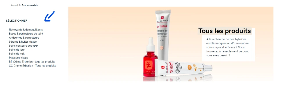 Liste de collection e-commerce