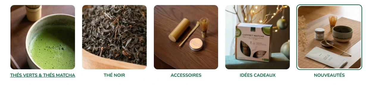 Plusieurs photos de collections shopify avec le même design et la même DA