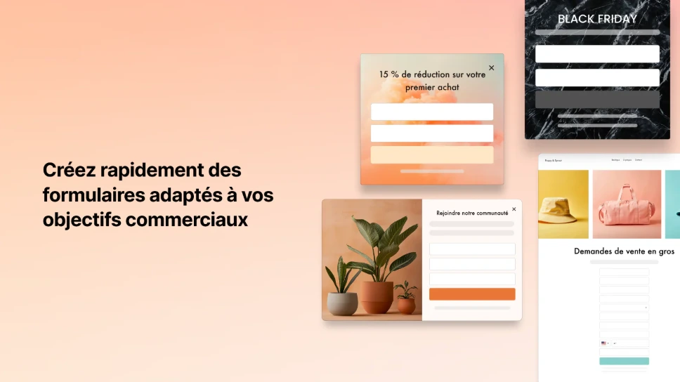 présentation de l'application Shopify Forms exemple de formulaires
