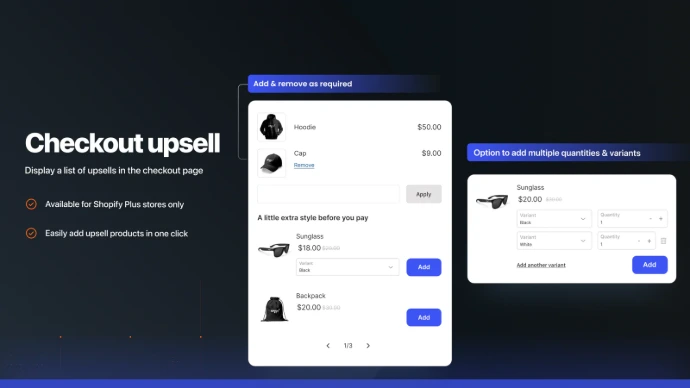 Upsell : page checkout carroussel