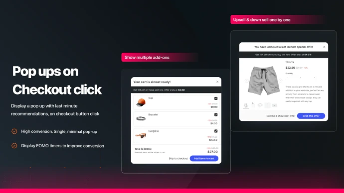 Upsell : page checkout add-on