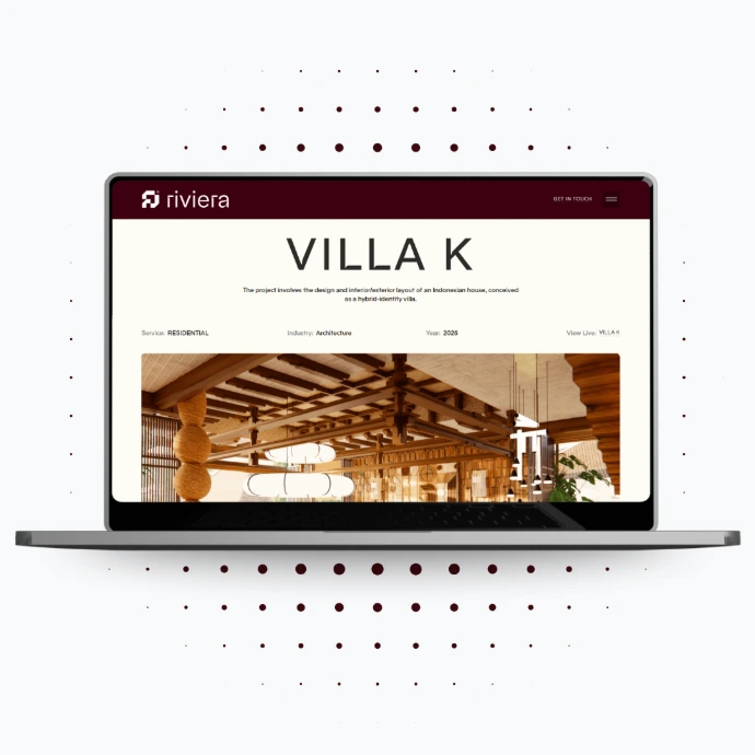 Mockup ordinateur portable avec page d'accueil site architect