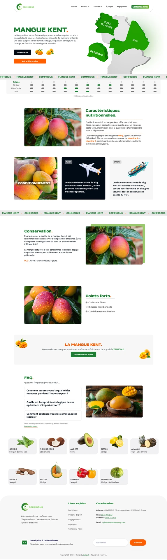 Page produit du site commodus
