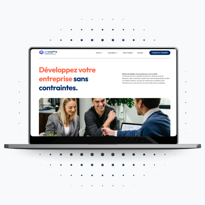Mockup ordinateur portable qui montre une page web