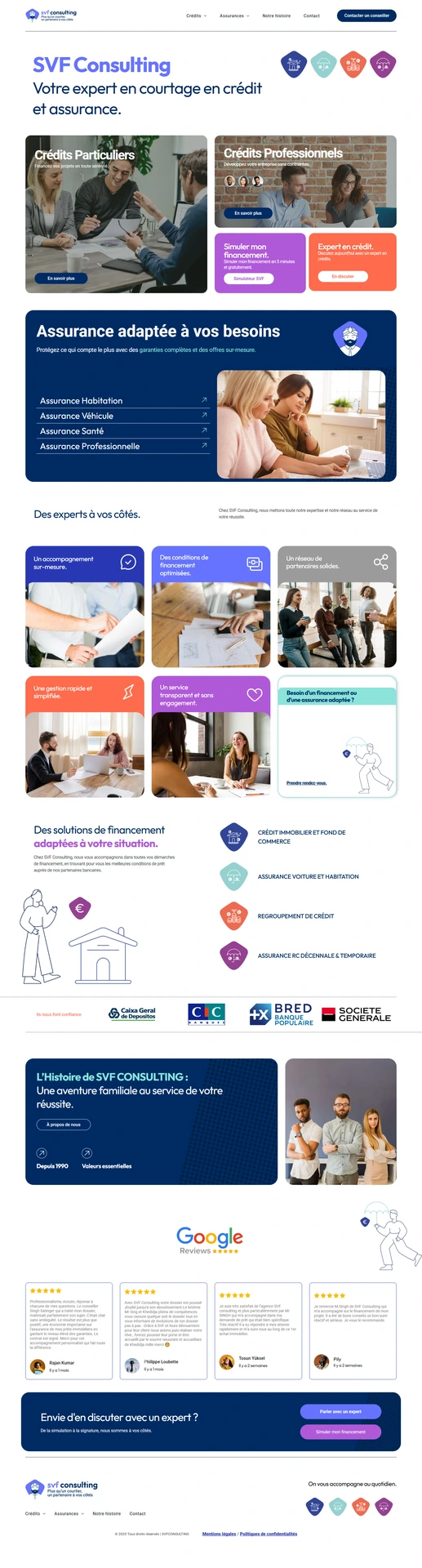 Home page du site SCVF Consulting